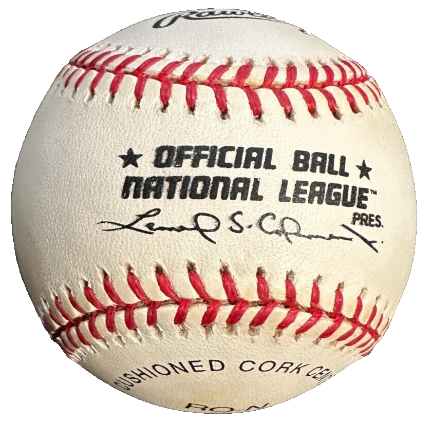 Don Newcombe Autographed Official National League Stats Baseball Dodgers
