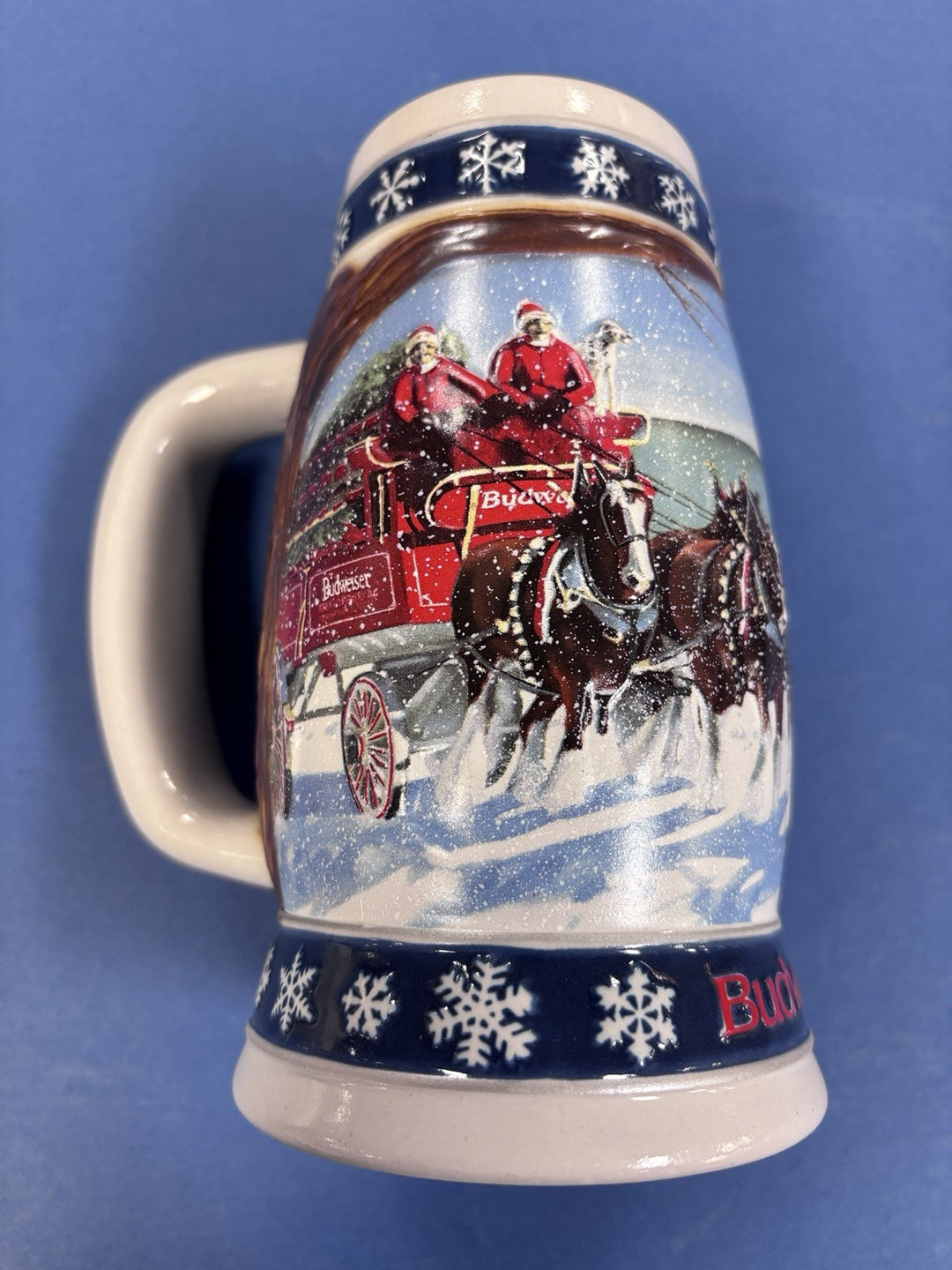 1995 Budweiser Holiday Christmas Stein Mug Collector Series