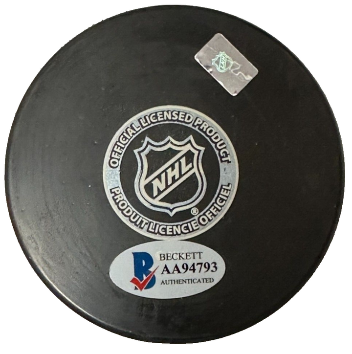 Fred Stanfield Autographed Boston Bruins Hockey Puck W/ 70 & 72 Champs Insc BAS
