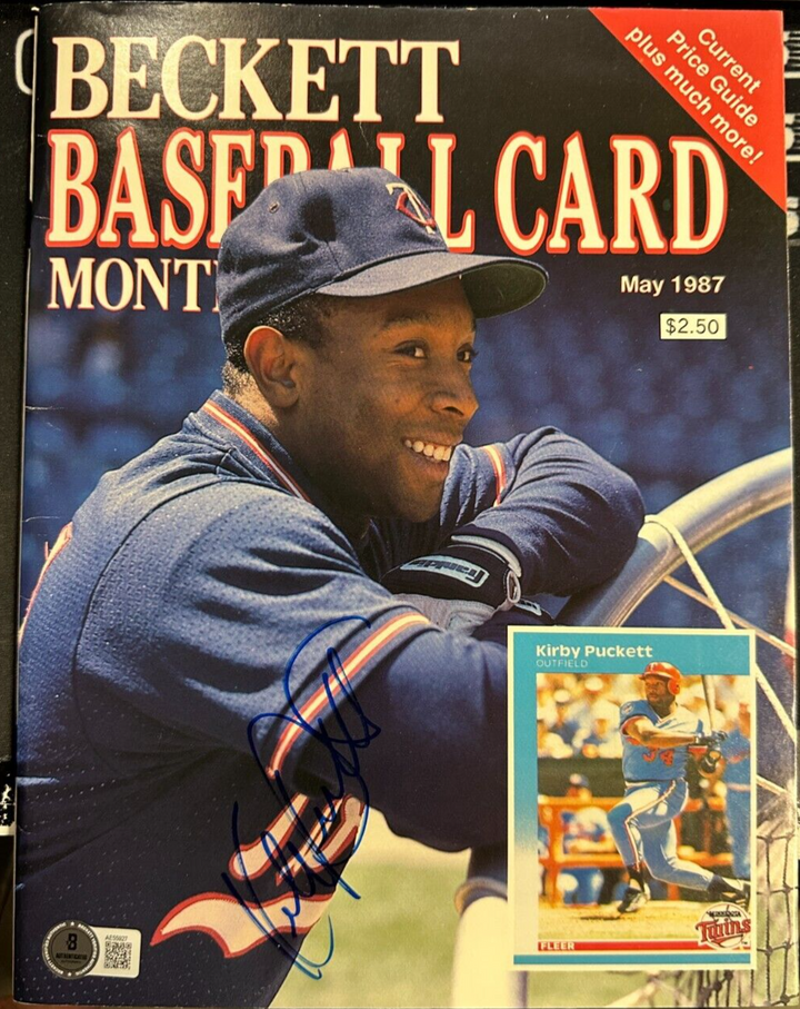 Kirby Puckett Autographed May 1987 Issue Beckett Baseball Card Monthly BAS