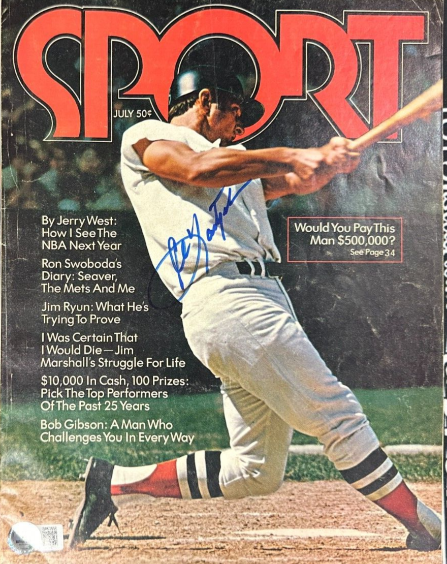 Carl Yastrzemski Autographed July 1971 Issue Sport Magazine Red Sox HOF BAS