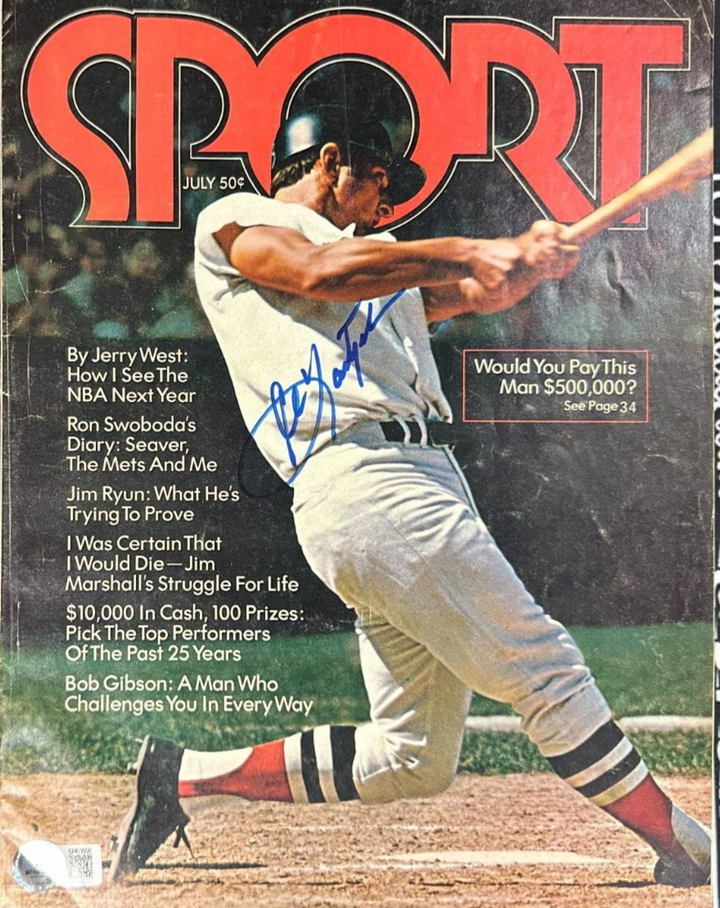 Carl Yastrzemski Autographed July 1971 Issue Sport Magazine Red Sox HOF BAS