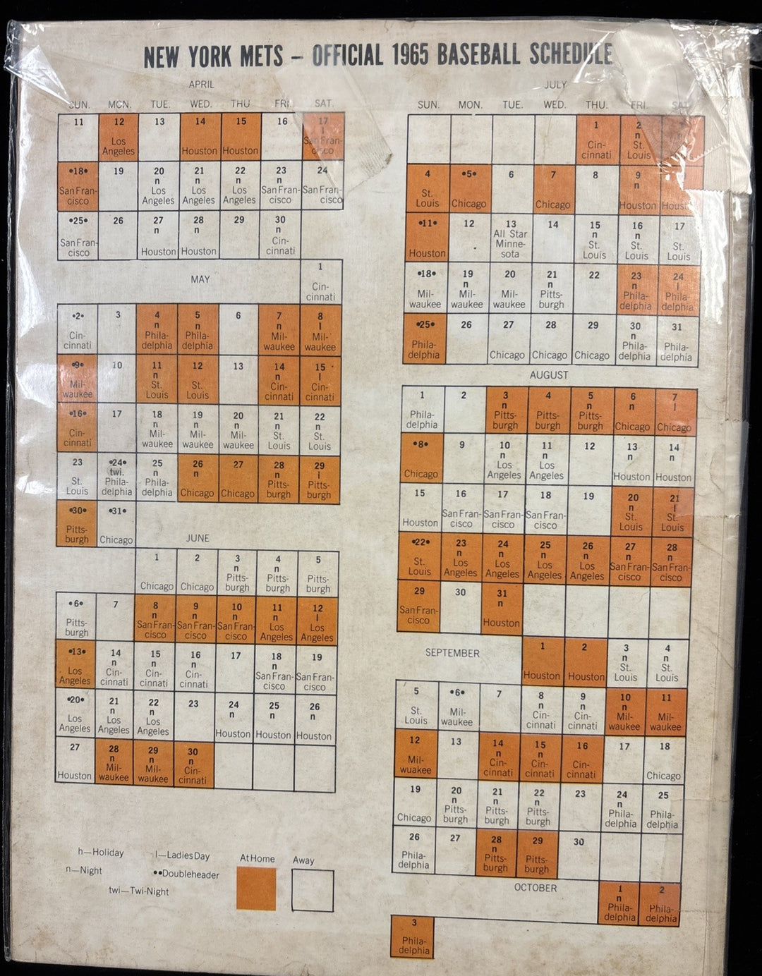 1965 - NEW YORK METS Special Magazine Casey Stengel