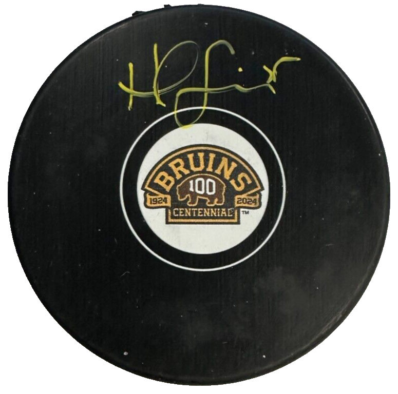 Hal Gill Autographed Boston Bruins 100th Anniversary Hockey Puck NHL