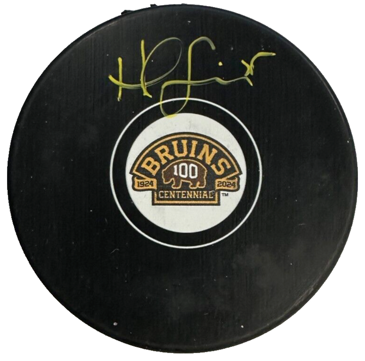 Hal Gill Autographed Boston Bruins 100th Anniversary Hockey Puck NHL