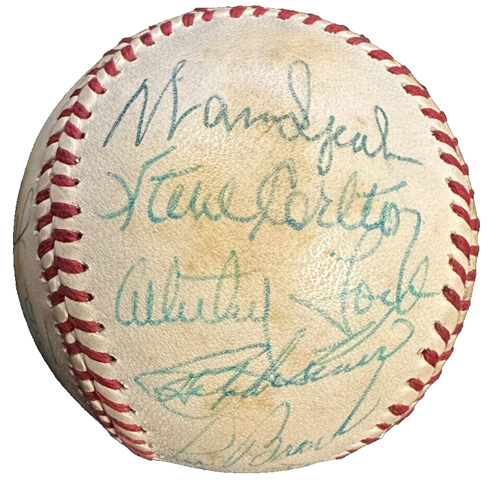 Baseball Hall of Famers Autographed Baseball Mize Ford Gehringer Sewell BAS