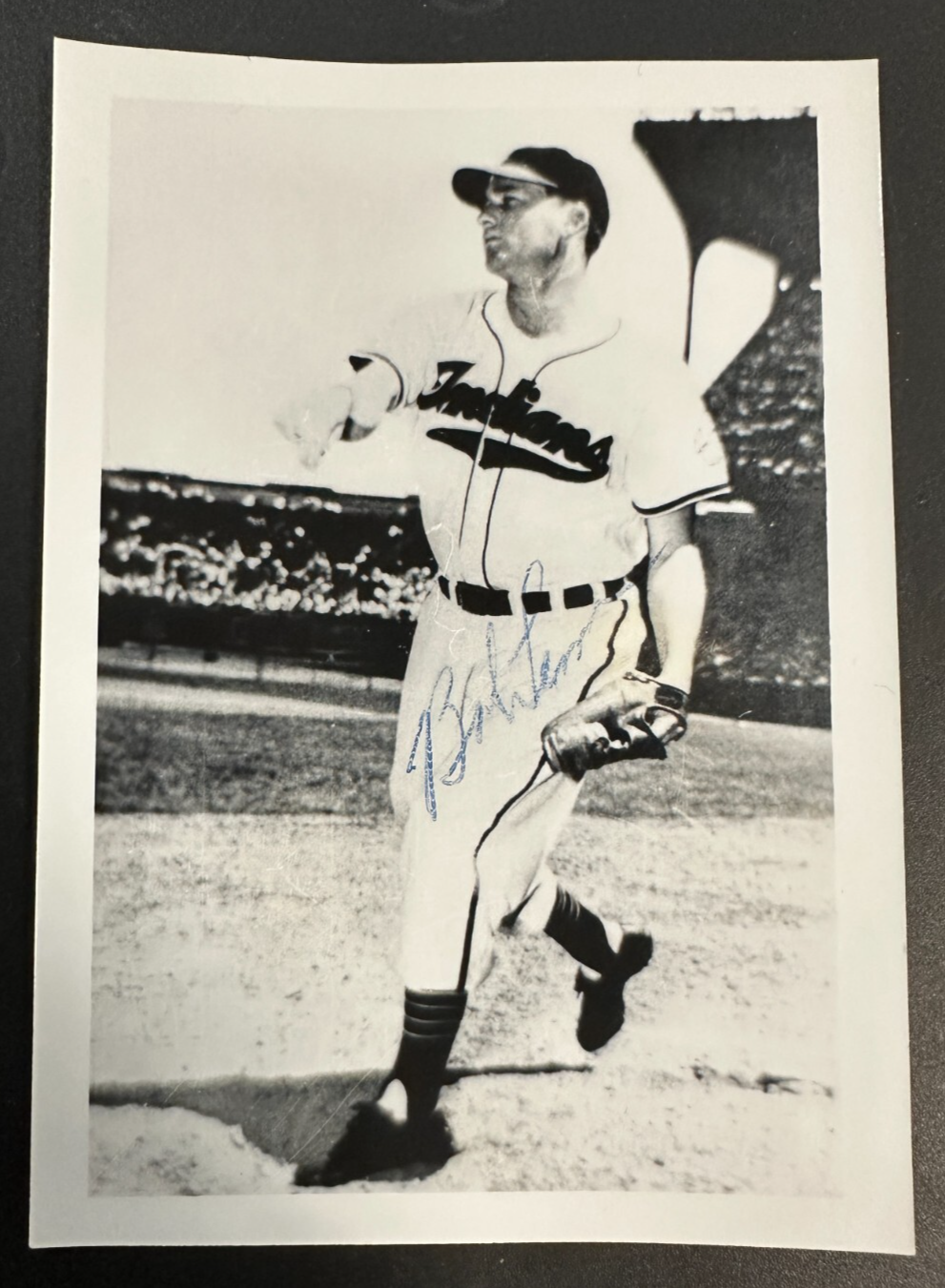 Bob Lemon Autographed Vintage Cleveland Indians 4x6 Photo HOF