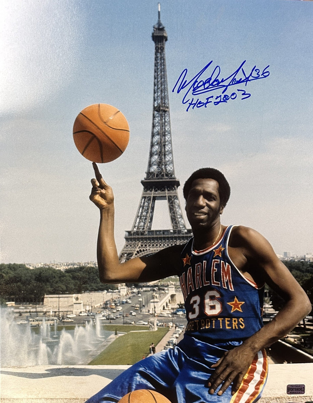 Meadowlark Lemon Autographed 16x20 Photo W/ HOF 2003 Insc Harlem Globetrotters
