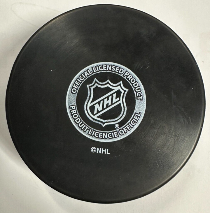 Andy Moog Autographed Edmonton Oilers Hockey Puck W/ 3 Cups 84-85-87 Inscription