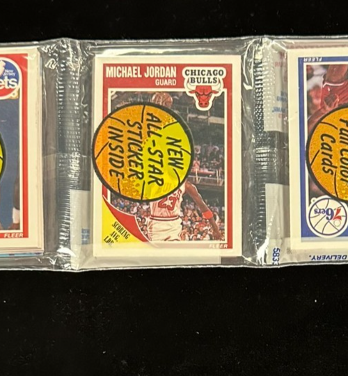 1989 Fleer Basketball Rack Pack Michael Jordan Card on Front & Back