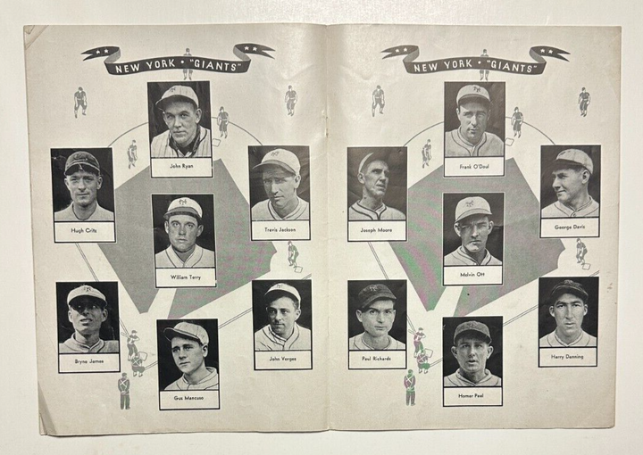 Vintage 1933 World Series Program New York Giants Vs Washington Senators Rare
