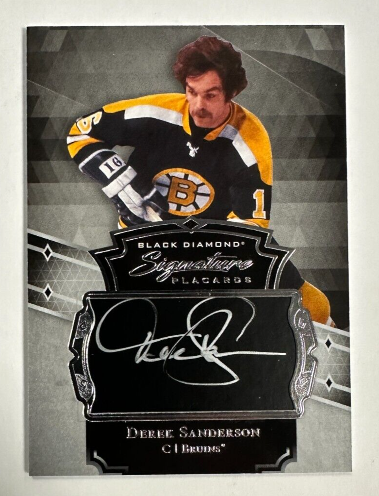 2017-18 UD Black Diamond Signature Placards Derek Sanderson Autographed Card