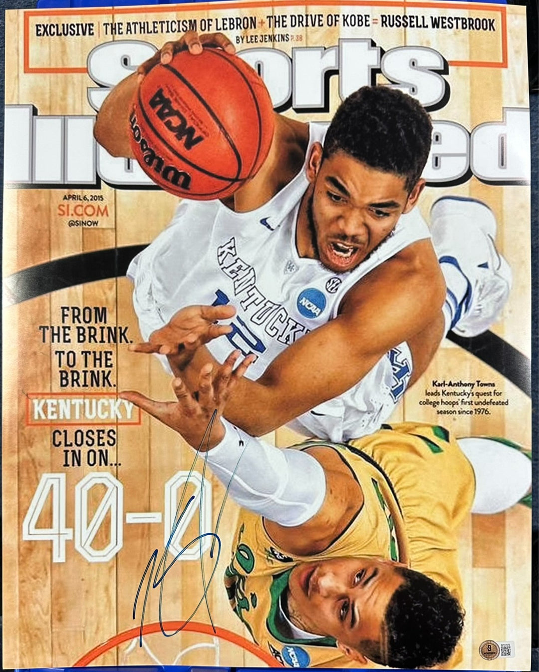 Karl-Anthony Towns Autographed 16x20 Sports Illustrated Cover Photo BAS Knicks