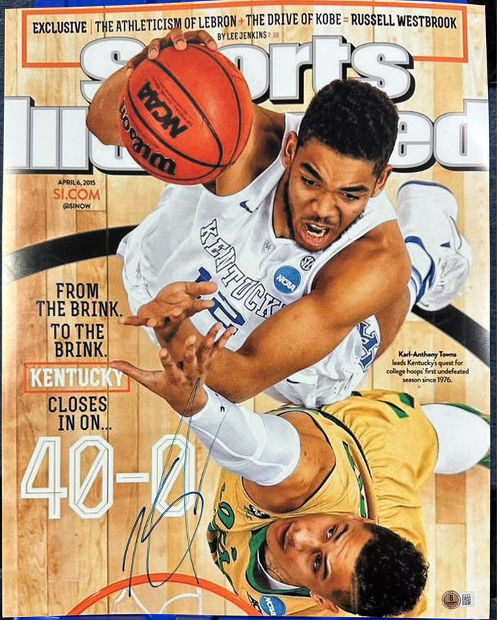 Karl-Anthony Towns Autographed 16x20 Sports Illustrated Cover Photo BAS Knicks
