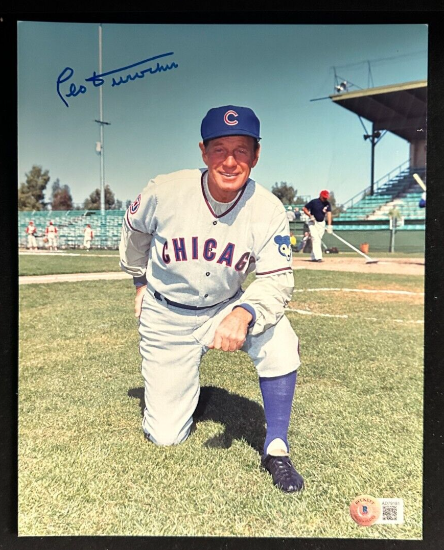 Leo Durocher Autographed 8x10 Photo Chicago Cubs BAS HOF