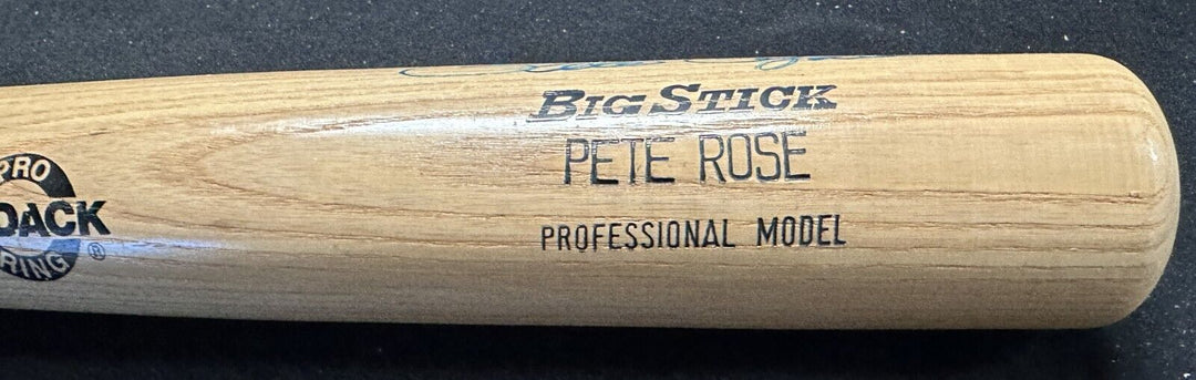 Pete Rose Autographed Adirondack Game Model Bat BAS Reds Philles