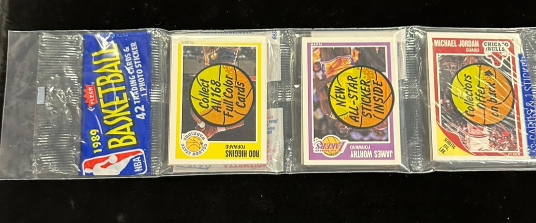 1989 Fleer Basketball Rack Pack Michael Jordan Card on Front & Barkley on Back