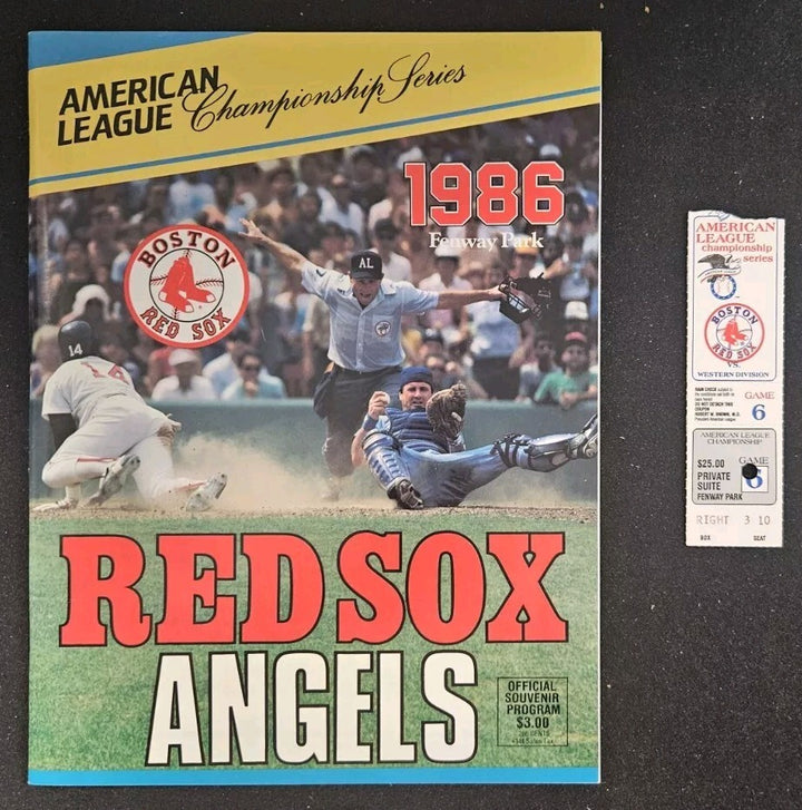 1986 Angels vs. Red Sox ALCS Game 6 Program & Ticket Stub