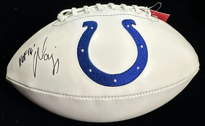 Marvin Harrison Signed Indianapolis Colts White Panel Football W/ HOF Fanatics