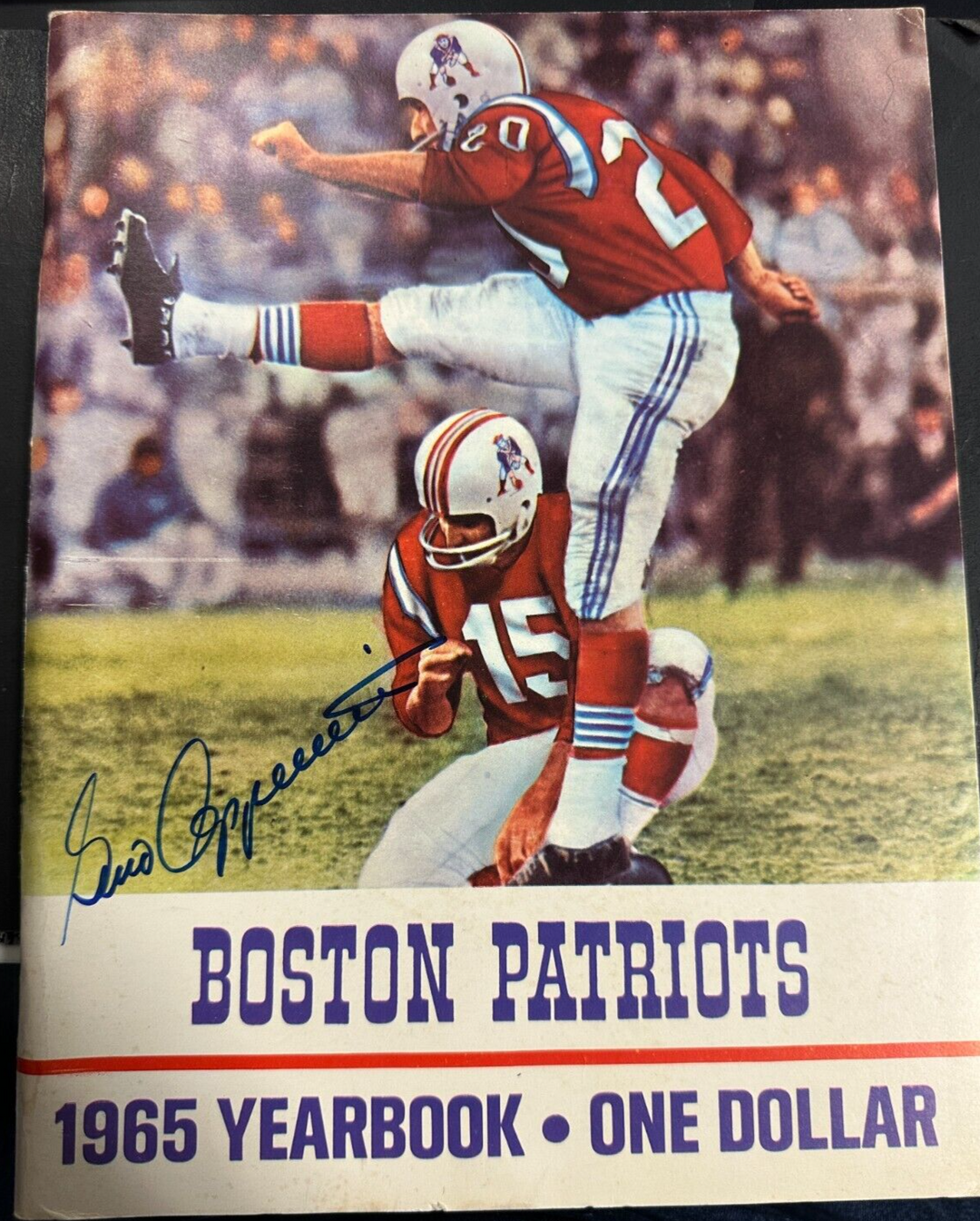 Gino Cappelletti Autographed Boston 1965 Boston Patriots AFL