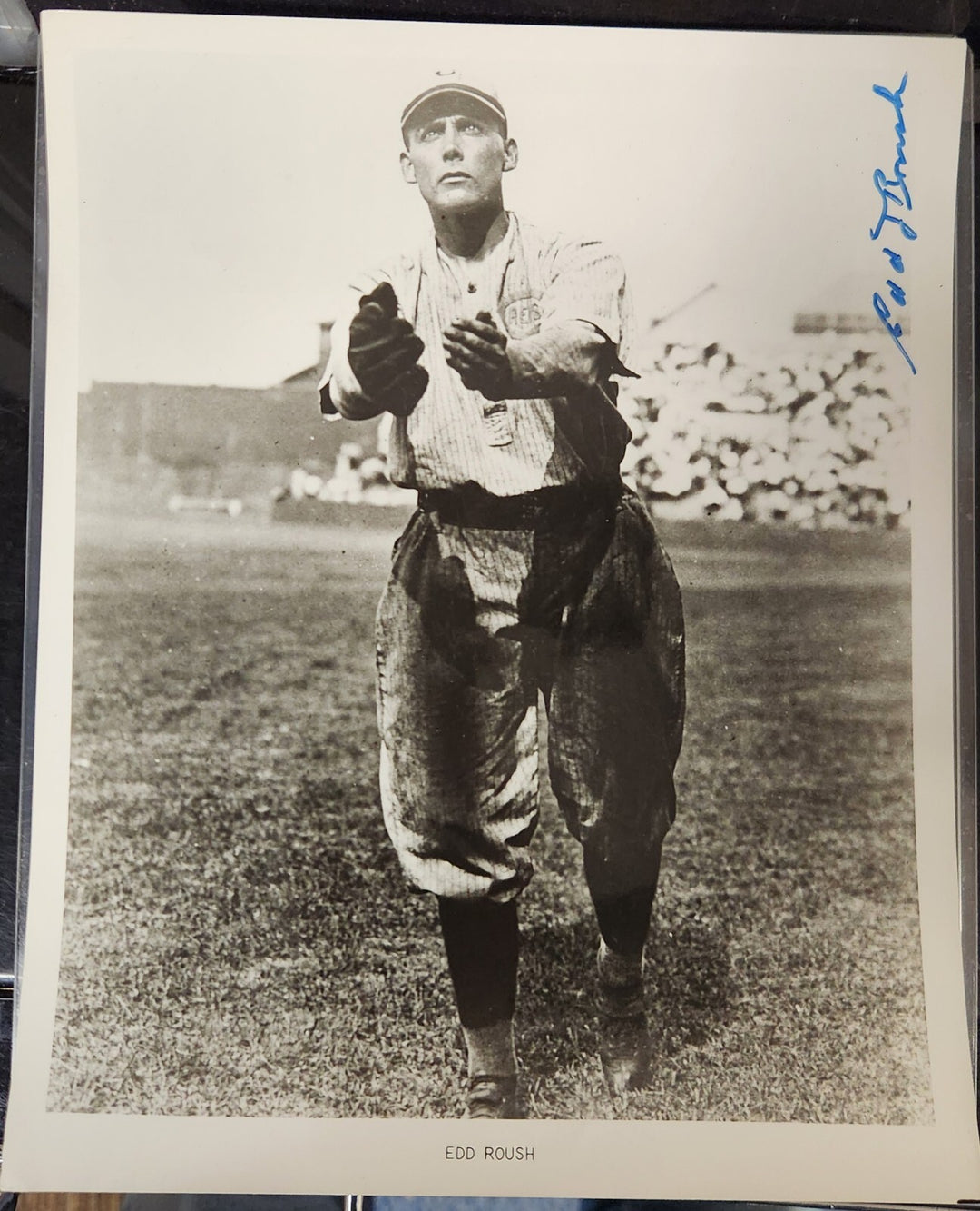 Edd Roush Signed 8x10 Photo Cincinnati Reds HOF COA