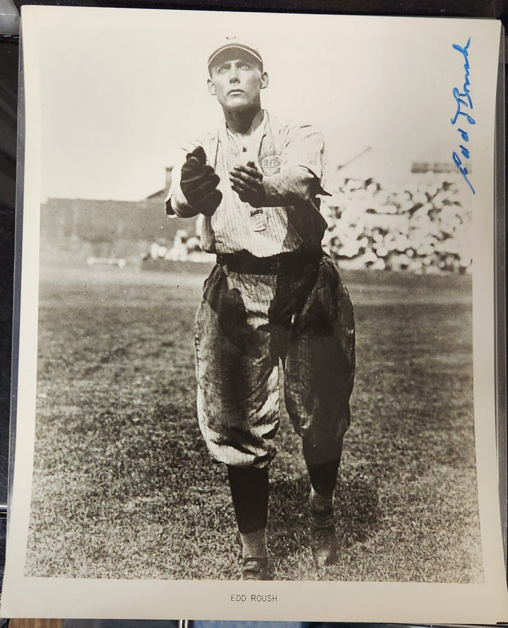 Edd Roush Signed 8x10 Photo Cincinnati Reds HOF COA