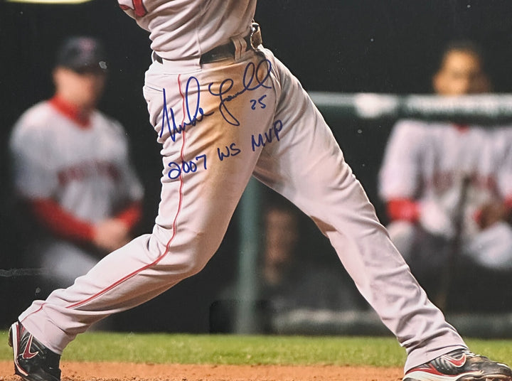 Mike Lowell Autographed 2007 World Series 16x20 Photo Framed W/ MVP Insc
