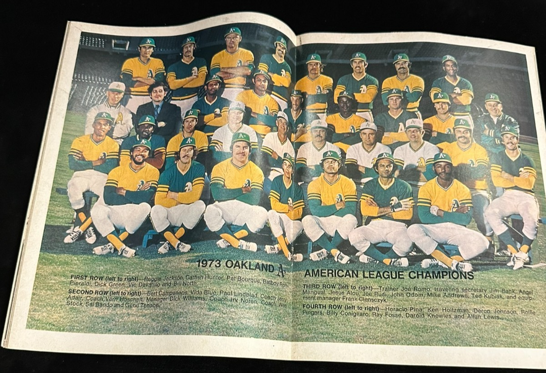 1973 World Series Program New York Mets Vs Oakland A's Game 2 Scored