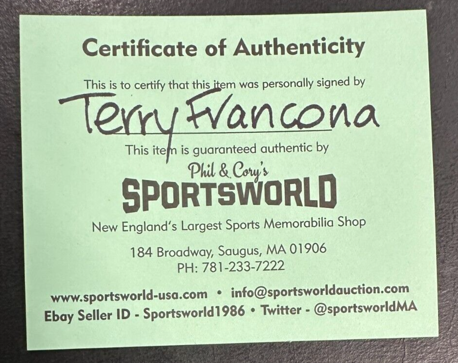 Terry Francona Autographed Official 2004 World Series Logo Baseball Red Sox