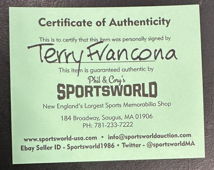 Terry Francona Autographed Official 2004 World Series Logo Baseball Red Sox