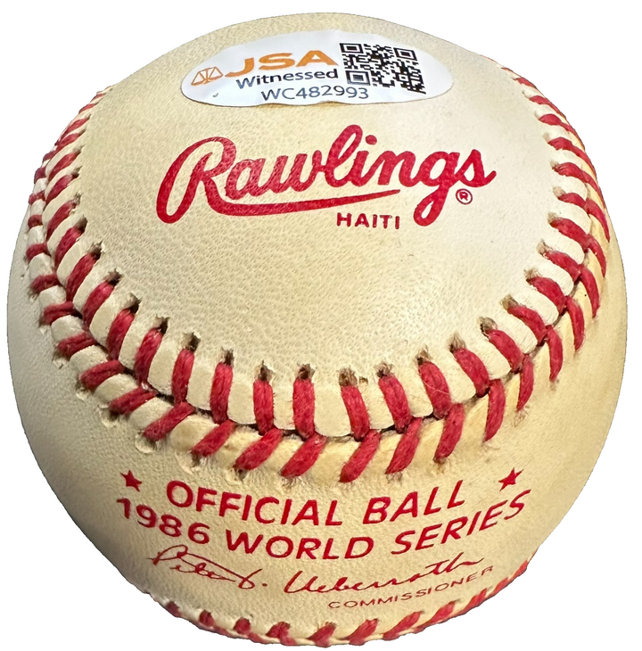 Marty Barrett Autographed 1986 World Series Baseball W/ 1986 ALCS MVP JSA