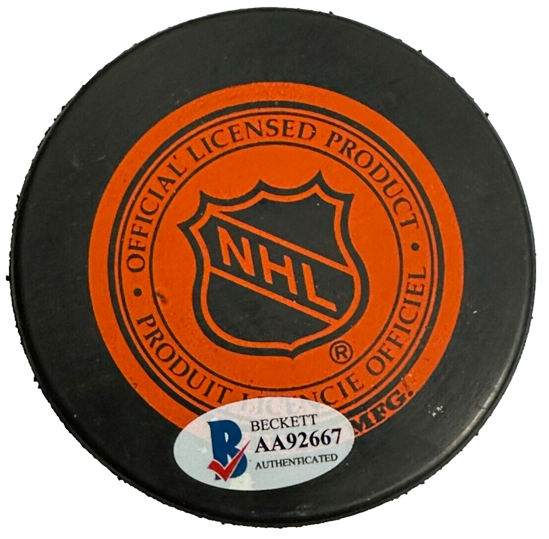 Eddie Shack Autographed Boston Bruins Hockey Puck NHL BAS