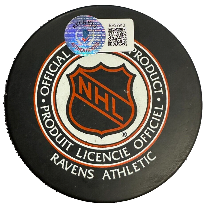 Glenn Hall Autographed Detroit Red Wings Hockey Puck W/ HOF 75 BAS