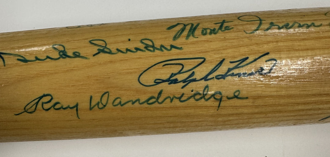 Baseball Hall of Famers Autographed Bat Kiner Winfield Carlton Brock