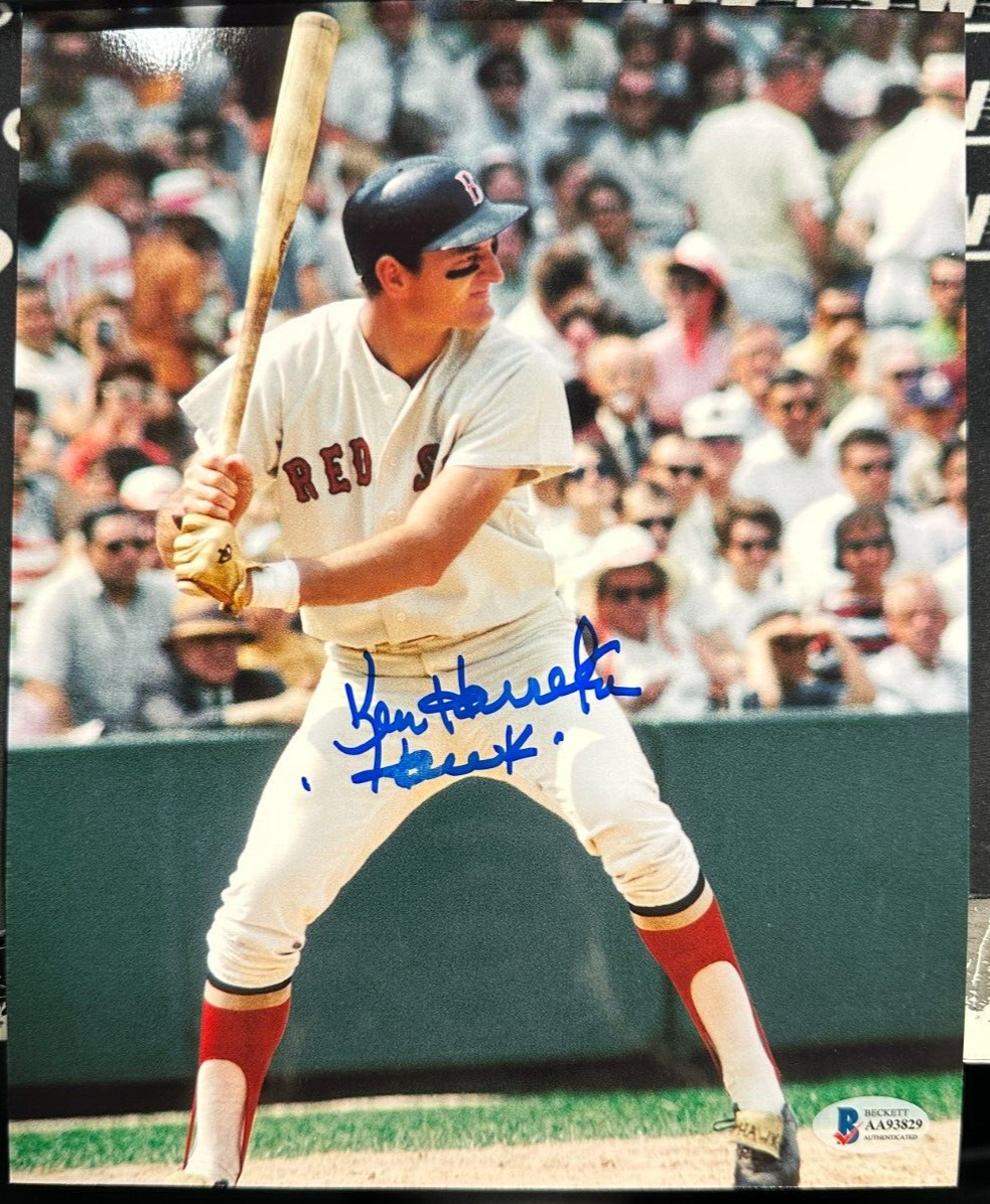 Ken Harrelson Autographed 8x10 Photo Boston Red Sox W/ Hawk Insc BAS