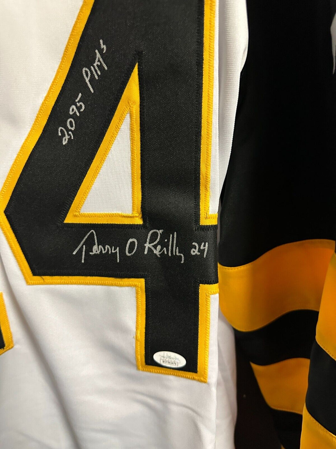 Terry O'Reilly Autographed Boston Bruins Replica Jersey W/ 2095 PIM's JSA