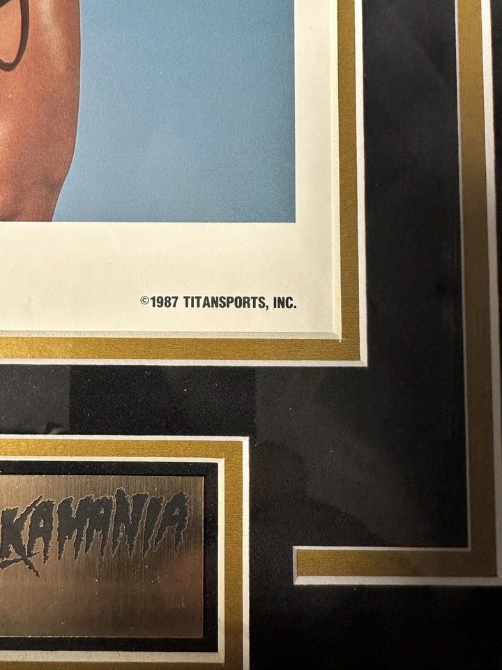 Framed Hulk Hogan Autographed Original 1987 WWF Promo Photo BAS