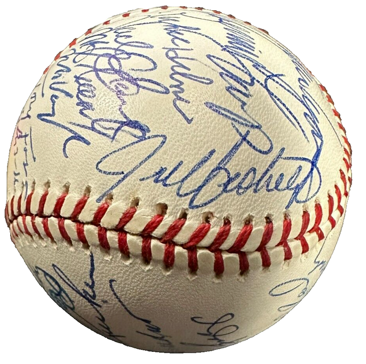 1991 Boston Red Sox Team Autographed Baseball Clemens Boggs Boddicker
