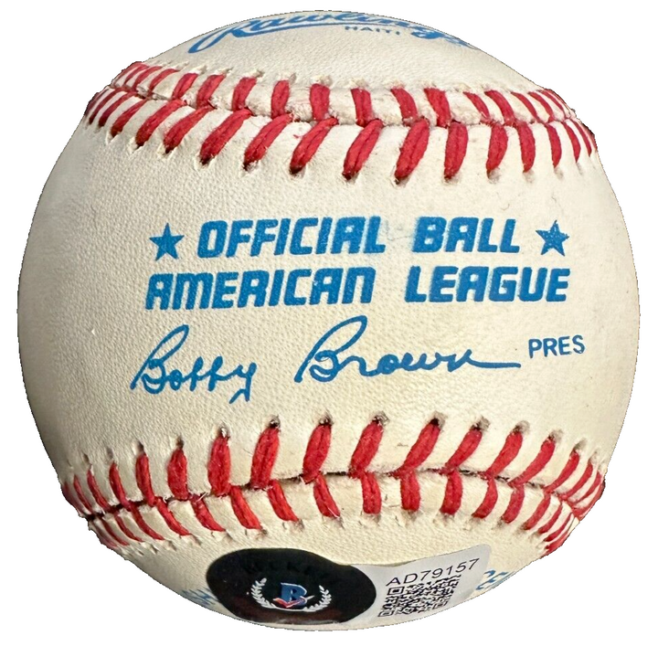 Frank Robinson Autographed American League Baseball Orioles HOF BAS