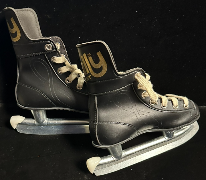 Vintage Bobby Orr Rally Children's Black Leather Classic Ice Skates NEW