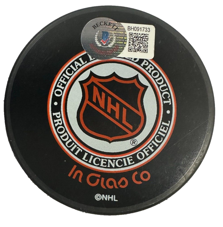 Ed Chadwick Autographed Toronto Maple Leafs Hockey Puck BAS NHL