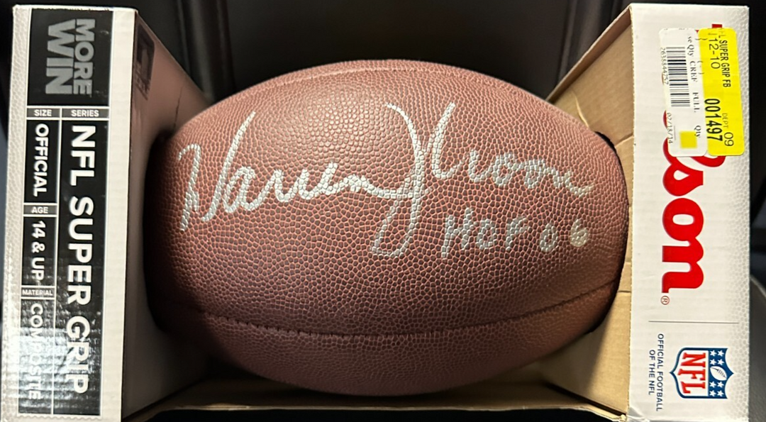 Warren Moon Autographed Wilson NFL Super Grip Football W/ HOF 06 Oilers
