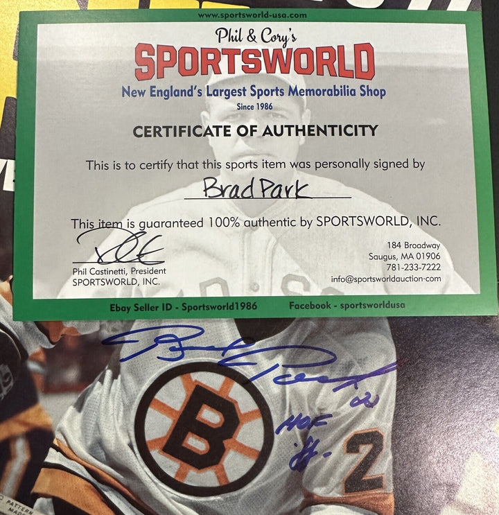 Brad Park Autographed 1976-77 Boston Bruins Yearbook W/ HOF 88