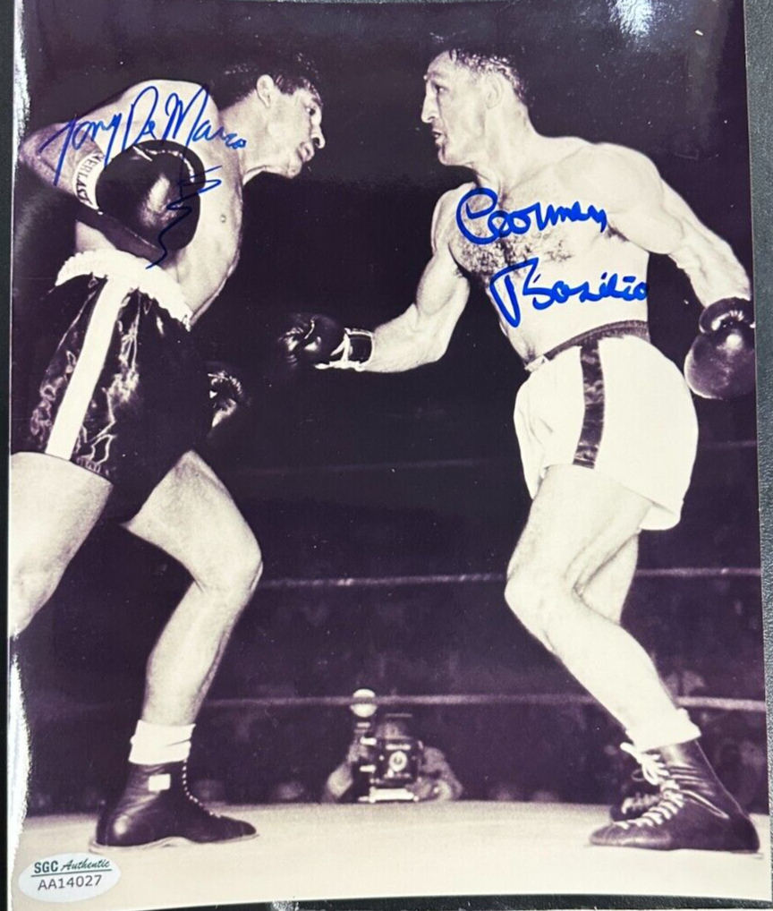 Tony DeMarco & Carmen Basilio Autographed 8x10 Photo SGC