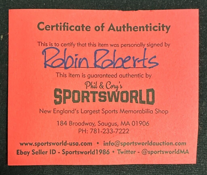 Robin Roberts Autographed Major League Baseball W/ HOF 76 Phillies