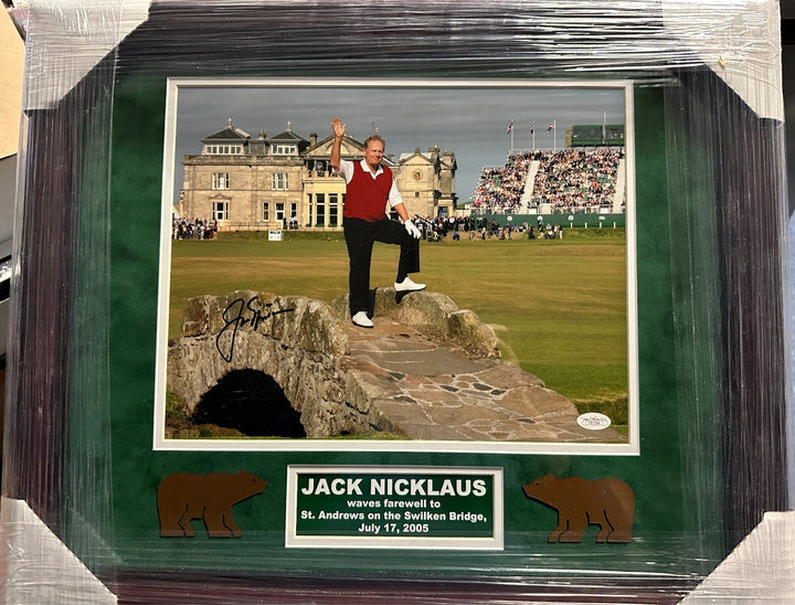 2005 Jack Nicklaus Waves Farewell Swilken Bridge St.  Andrews Signed Photo JSA