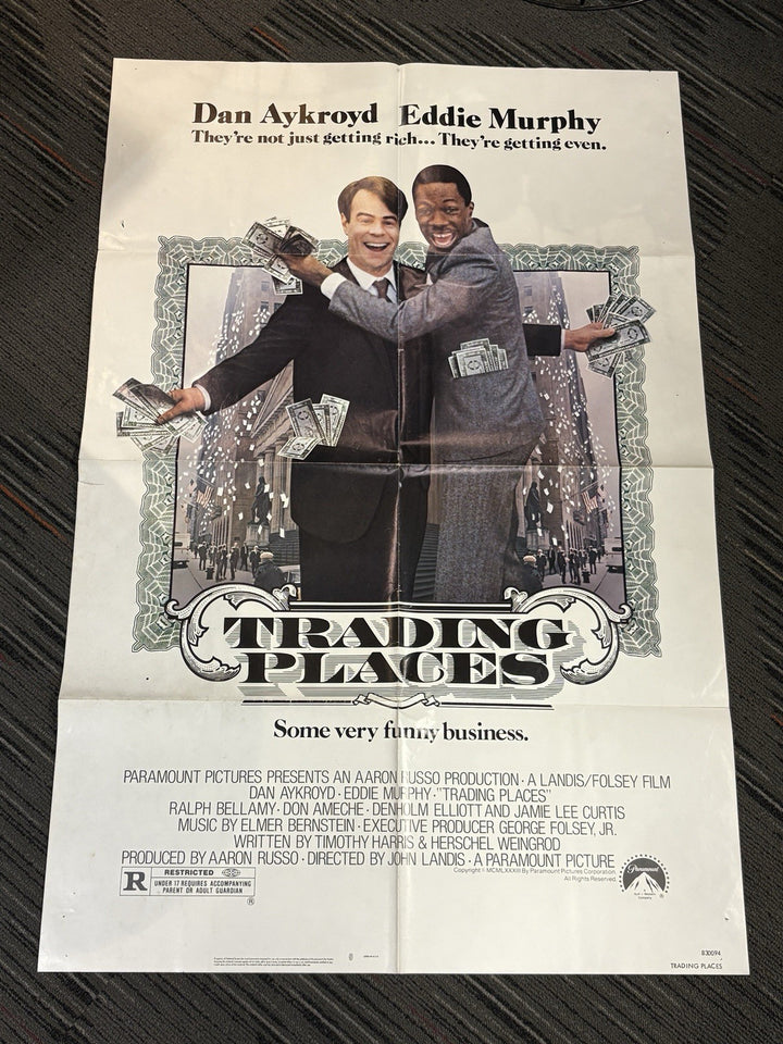Trading Places 27x41 Folded Original Movie Poster 1983 Dan Aykroyd Eddie Murphy