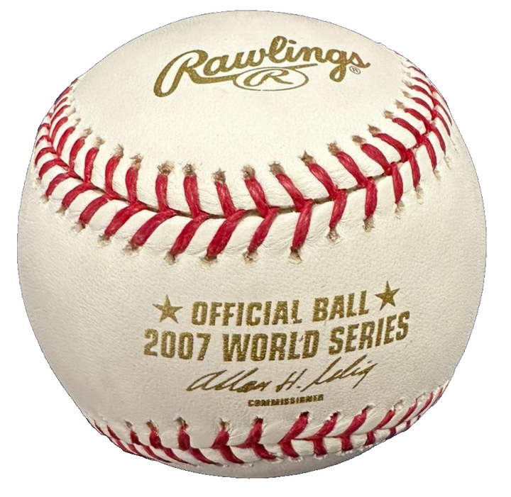 David Ortiz Autographed Official 2007 World Series Logo Baseball Red Sox BAS