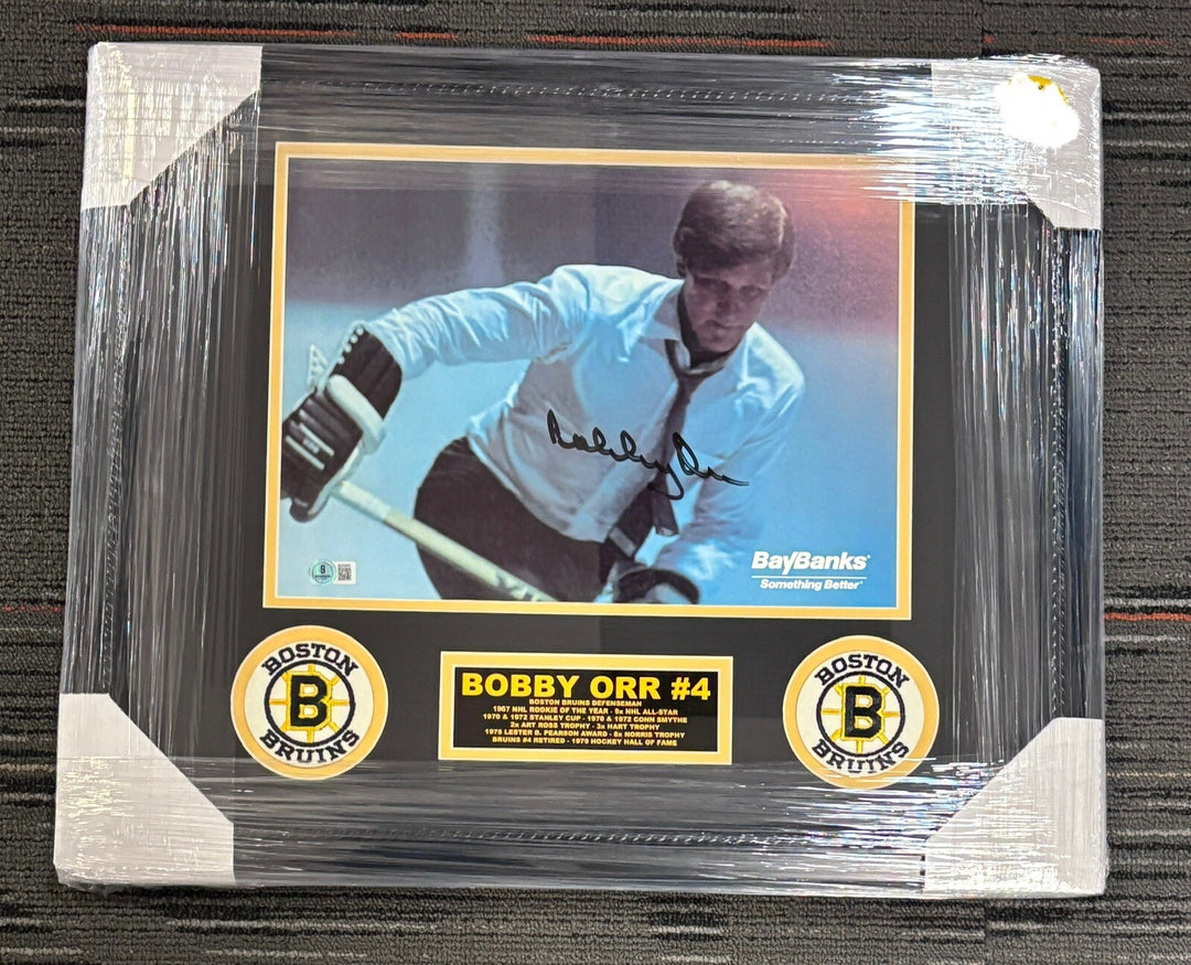 Bobby Orr Signed Framed BayBanks Promo 11x14 Photo Beckett Cert Boston Bruins