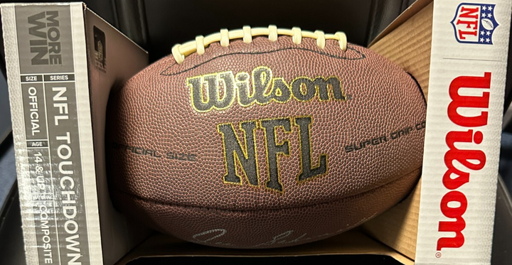 Joe Schmidt Autographed Wilson NFL Super Grip Football W/ HOF 79 & Lions 1953-65